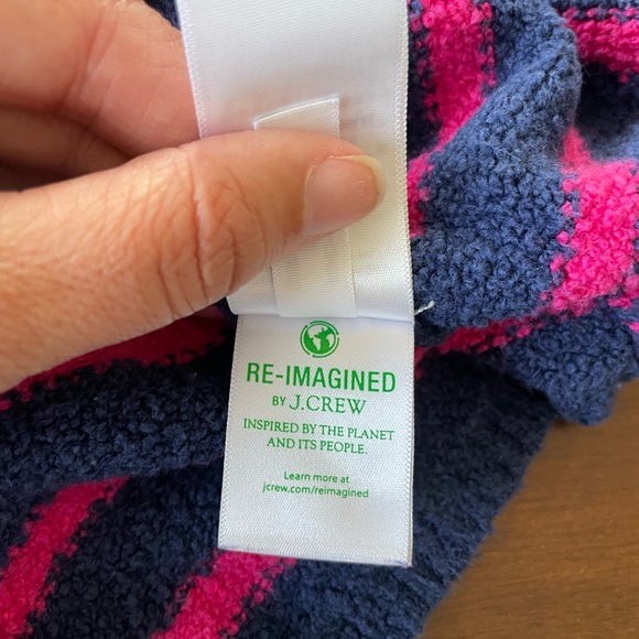 Jcrew Factory navy and hot pink stripped sweater. Size Large - Picture 7 of 7